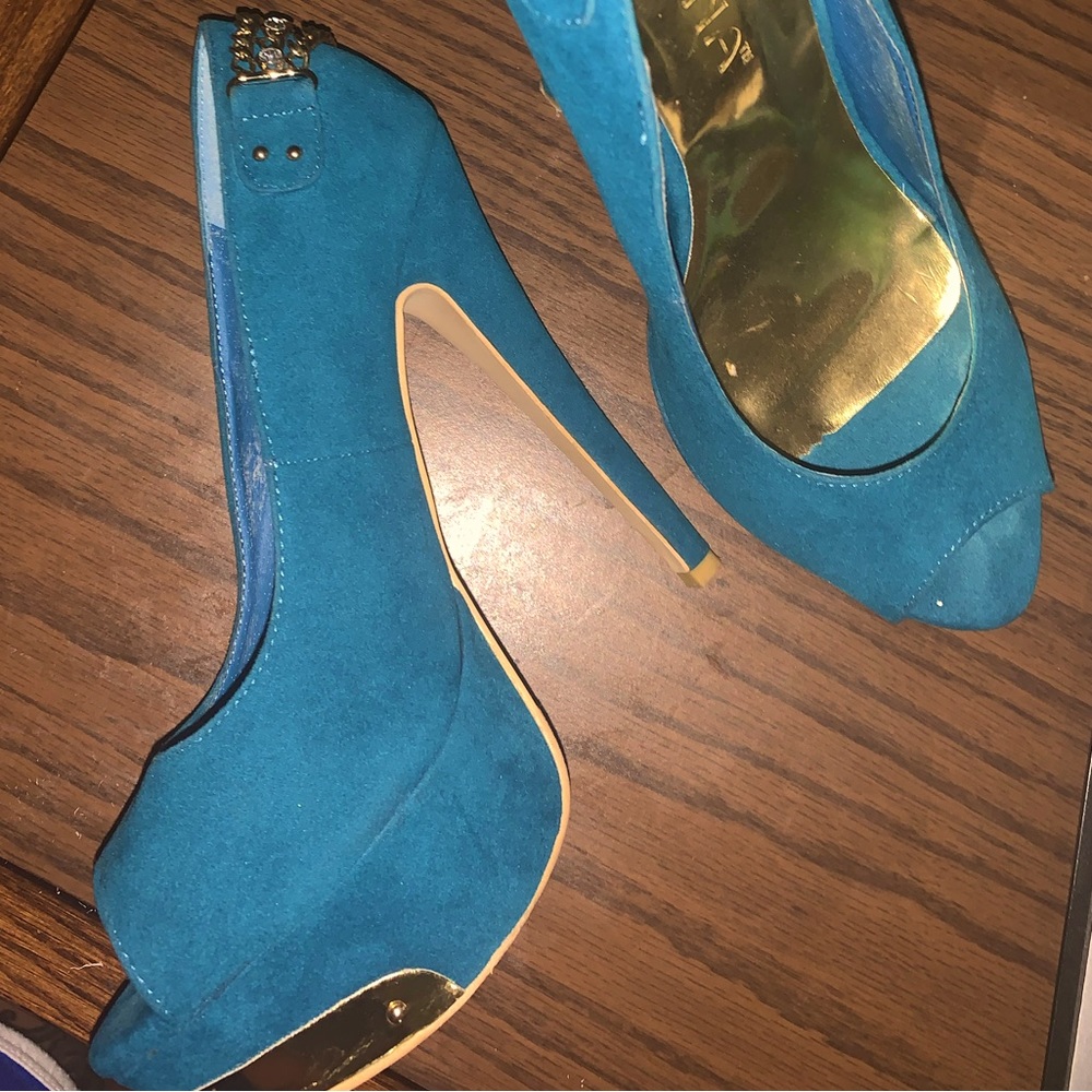 Liliana Teal Sandal Heels